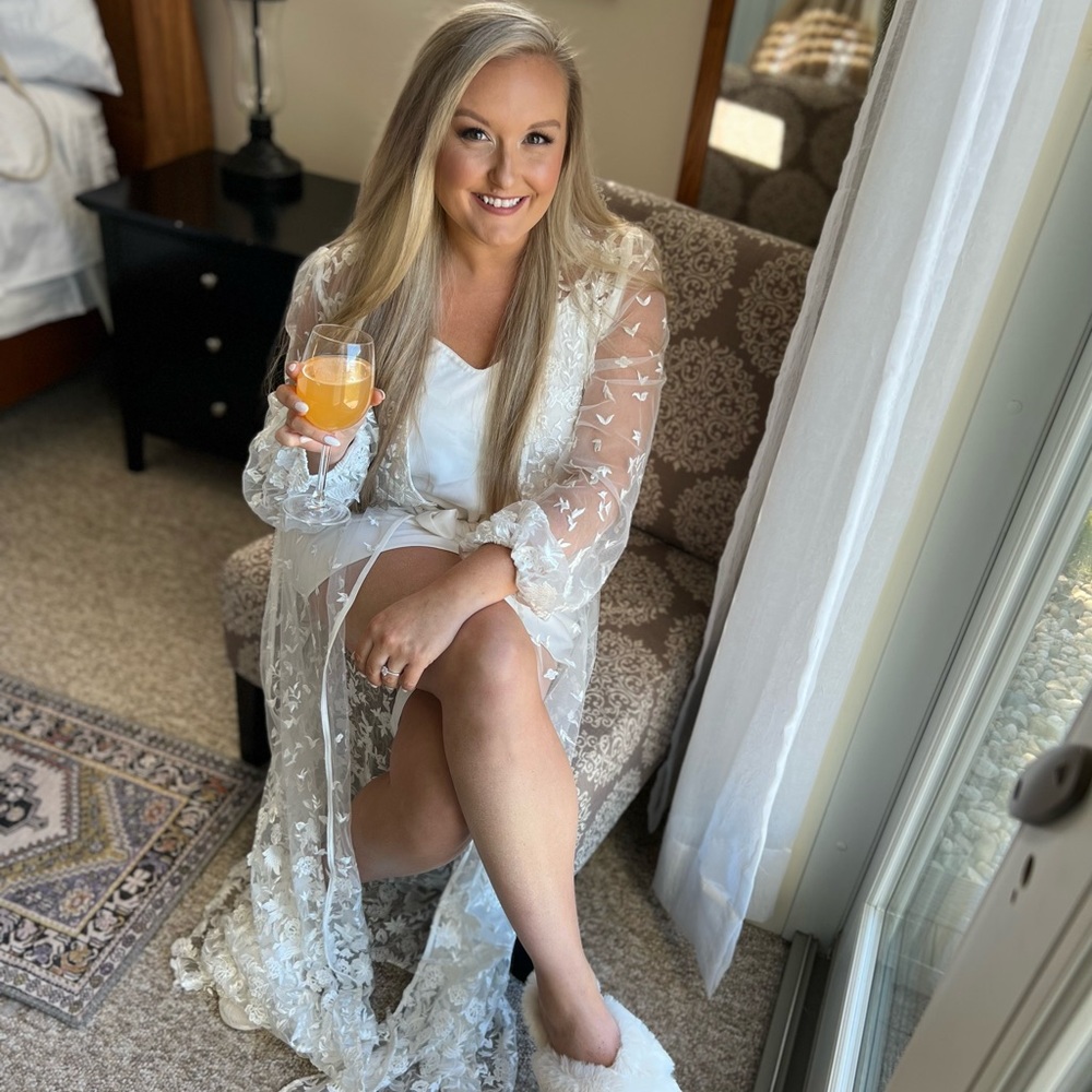 Le Rose Adele bridal robe- slip included